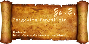 Zsigovits Benjámin névjegykártya