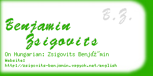 benjamin zsigovits business card